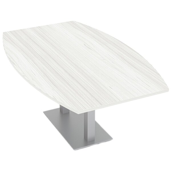 Skutchi Designs Boat Shaped 6 Person Conference Room Table, 46" W, 6 ft. L, 29" H, White Cypress HAR-BOT-46X72-DOU-WHITECYPRESS - main